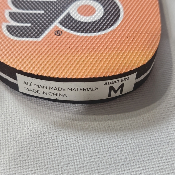 Foco Philadelphia Flyers Flip Flop Sandals Mens Medium Brown Orange NHL Official - Picture 4 of 8